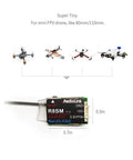 R8SM 2.4 GHz 8 Channel Mini Receiver For FPV Drones With SBUS PPM Long Range Control Ultra Tiny Size next to quadcopters