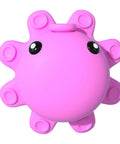Hot Pink Silicone Bathtub Overflow Drain Cover For A Deeper Soak, octopus-shaped with suction cups, front view