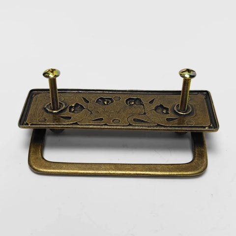 4 Pack Antique Brass Bail Drawer Pulls 2.5 Inch Drop Swing Handles 64 mm Centers Cabinet Knob Hardware Zinc Alloy Back Plate