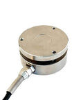 Side view of Space Saving Ultra Slim Flat Membrane Load Cell 25mm And 58mm High Precision Weight Sensor with cable connection.