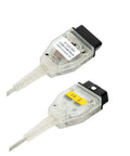 K Can USB Diagnostic Cable With Switch For BMW E Chassis 1998 To 2019, FT232RL interface visible, clear plastic casing