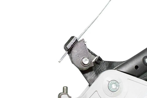 Close-up of Torq Tool Tensioner For Trellis And Fencing, showing wire secured in place, part of the durable enclosure and fence wire tool