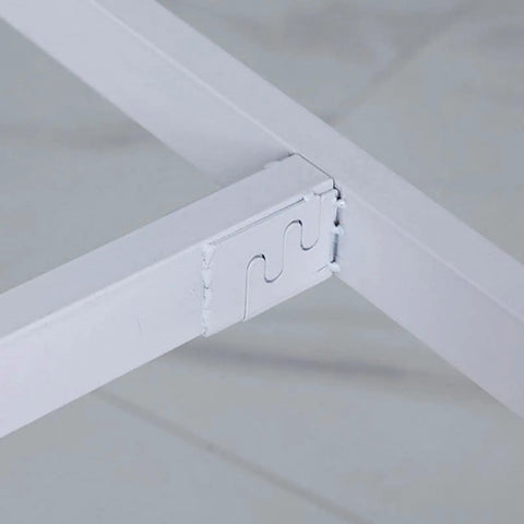 Corner joint of the Rock Solid Industrial Metal Table Frame With Heavy Duty Square Tube Furniture Legs in matte black.