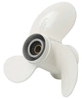 Beefed Up Aluminum Alloy Boat Propeller For Yamaha Outboard Motors Nine Point Nine To Fifteen HP Eight Spline Shaft Nine And A Quarter Inch Diameter With Pitch Options Of Nine Or Ten Inches