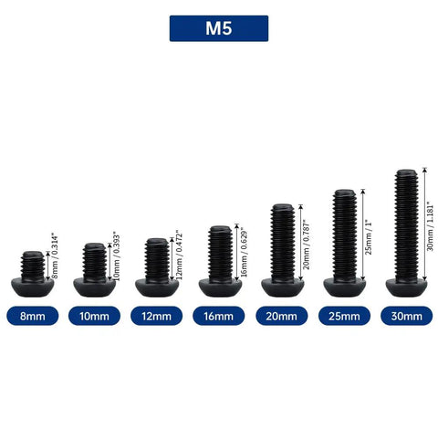 100 Pcs M5 Button Head Torx Screws Black Oxide Grade 10.9 High Strength Alloy Steel M5-0.8 X 12Mm Fasteners assorted sizes