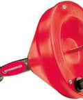 Red Manual and Electric Drain Cleaning Kit with 7.5 Meter Cable, hand crank and drill switch, impact resistant housing.