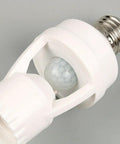 Hands Free Motion Sensor Light Socket E27 With PIR Bulb Holder Adapter 100 To 240 Volt Auto On Off Adjustable 10 To 300 Second Delay Wide 19.69 Foot Sensing Range For Hallways And Closets White, close-up