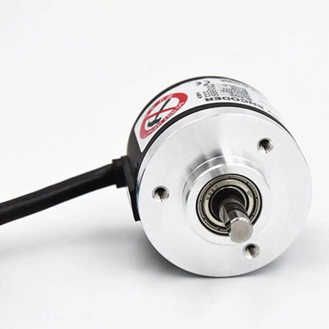 1000 PPR Rotary Encoder For Precision Motion Control Rock Solid Industrial Grade Sensor With Easy Install Durable Build For CNC And Automation Systems Reliable Performance In Tough Industrial Environments, silver metal shaft encoder with cable