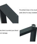 Heavy Duty 28 Inch Metal Table Legs Set For DIY Furniture showing pre-drilled mounting brackets for easy installation