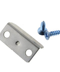 Modern Silver Drawer Deadbolt Locks 6 Piece Set With Heavy Duty Nickel Plated Iron Build Includes Complete Screw Kit For Quick Home Office Cabinet Upgrades. Nickel plated strike plate with screws.