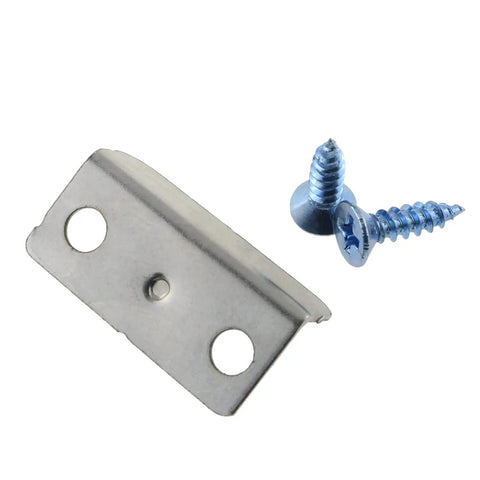 Modern Silver Drawer Deadbolt Locks 6 Piece Set With Heavy Duty Nickel Plated Iron Build Includes Complete Screw Kit For Quick Home Office Cabinet Upgrades. Nickel plated strike plate with screws.