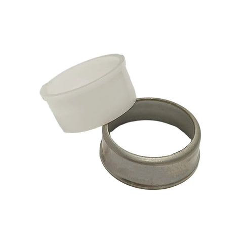 Beefy Heavy Duty Outboard Drive Shaft Collar And Maintenance Kit For Marine Motors 115 To 300 HP Fits 1991 And Later 2 Stroke And 4 Stroke Outboards Water Pump Included showing metal collar and plastic cap