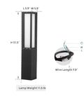 Landscape Path Light 32 Inch Outdoor Bollard Aluminum 8W 800LM LED Lighting For Lawn Patio Courtyard Driveway And Garden