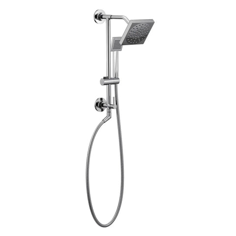 Eco-Performance Six-Inch Rain Showerhead With Immersion Technology, Self-Pressurizing One-Function Spray For A Thunderous Rinse Delivers Three Times More Spray Power, 2.0 GPM WaterSense Chrome Finish mounted on wall