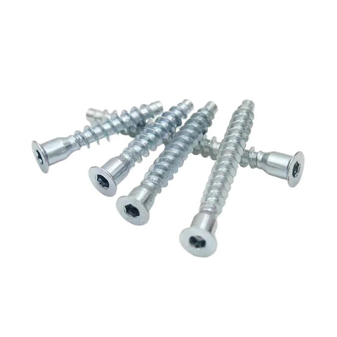 1000Pcs Hex Socket Countersunk Head Furniture Confirmat Screws For Wood DIY Knock Down Connectors M6x40mm Heavy Duty Steel Fasteners