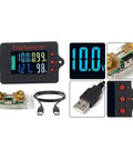 Hella Precise Pure Copper Shunt Battery Monitor Tracks 0 To 100 Amps Across 8 To 120 Volt Systems Featuring A Badass 32 Bit Chip And Usb Data Logging Plus Bidirectional Measurement For Solar Projects And RV Camper Builds, LCD readout, copper shunt, USB cable.