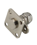Square stainless steel damping torque hinge with mounting plate and adjustable stop
