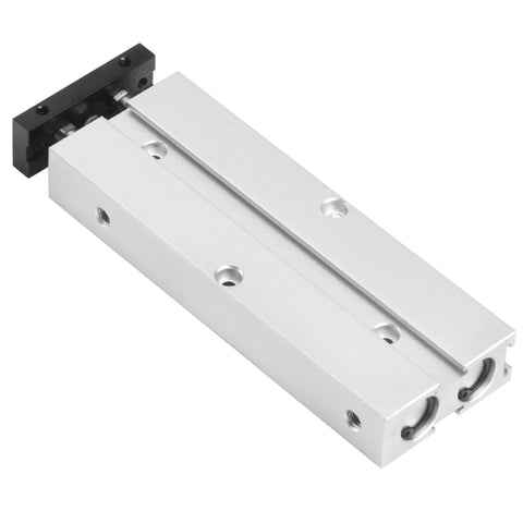 Heavy Duty Double Rod Air Cylinder TN10x60 10mm Bore 60mm Stroke Double Acting Pneumatic Actuator With Magnetic Piston For CNC, Robotics And Pick And Place Automation, Ultra Low Non Rotation Precision At 0.4 Degrees, silver body