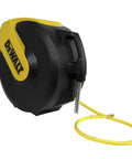 Three Eighths Inch Fifty Foot Hybrid Polymer Air Hose With Auto Retract Enclosed Reel Bright Yellow Durable And Flexible