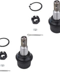 Front Seven Piece Suspension Kit For Ford E Series Vans E 250 E 350 E 450 With Tie Rods Replacement Parts For 1992 To 2005 Econoline Club Wagon And Super Duty Models, two ball joints