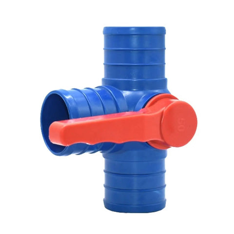 Heavy Duty 50 63 75 100 Mm Water Tape Hose Connector Tee Straight Ball Valve Pipe Fitting For Farm Irrigation And Large Sprinkler System White With Three Way Valve And Universal Hose Clamp Compatibility Built For Easy No Fuss Setup, blue tee valve