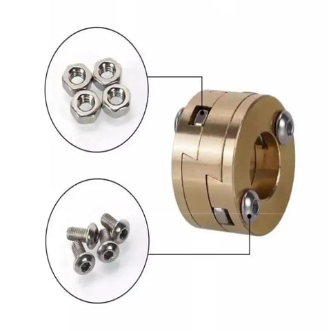 Upgrade Your 3D Printing Vibe With This Sweet Oldham Coupling For Ender3 And Voron Z Axles Smooth T8 Fit Reduces Vibration Locks Down Securely brass Oldham coupling with screws and nuts for 3D printer Z axis