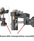 Close-up of 3 In 1 Dowel Jig Kit With Pocket Hole Locator And Adjustable Drill Guide showing removable transposition assembly.