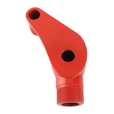 Heavy Duty Horett Cast Iron Conduit Bender for Galvanized Electrical Pipe and PVC Tube, red metal part with threaded section.