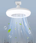 XEGZLH Ceiling Fan Light E27 Lamp Head Fan with Remote Control 2700-6000k Adjustable for Study Bedroom Bathroom with light and breeze.