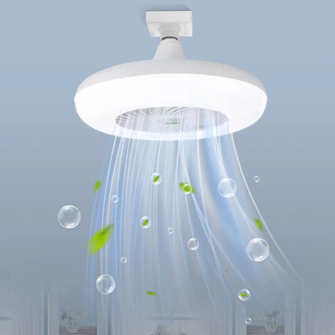 XEGZLH Ceiling Fan Light E27 Lamp Head Fan with Remote Control 2700-6000k Adjustable for Study Bedroom Bathroom with light and breeze.