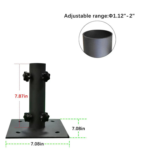 Heavy Duty Patio Umbrella Stand For 1.2 To 2.2 Inch Poles With Ground Spike Easy Carry Table Base for stability on lawn or patio.