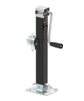 Rugged 8000 Pound Pipe Mount Tongue Jack With 15 Inch Lift And Adjustable Drop Leg Swivel Weld On Trailer Jack For RV Boat And Utility Trailers Extension From Twenty Four And A Half To Thirty Nine And A Half Inches Heavy Duty Lift front view
