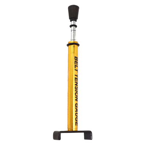10 Lb Belt Tension Gauge With L Shaped Pad Universal Motor Belt Tension Tester Metal Alloy Build For Fast Accurate Motorcycle Belt Setting And Longer Belt Life, gold tool front view
