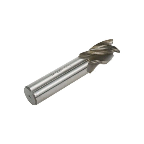 Rannb square end mill, 7/8 in diameter, 3/4 in shank, 4-flute straight cutter, side view