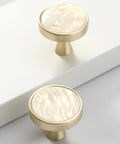 10 Pack Round Gold Knobs 1.2 Inch Brushed Yellow Pearl Finish Cabinet Hardware Handles For Dresser Wardrobe And Furniture Decorative Gold Drawer Knobs With Black Pearl Or Yellow Pearl Color Options.