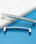Modern Decor Crystal Glass Rhinestone Drawer Cabinet Pulls Zinc Alloy Handle Set 4 Inch Overall Length 3.8 Inch Hole Centers 5 Pack