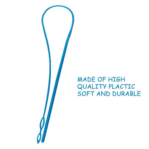 Blue Flexible Drawstring Threader Tool 23 Inch Easy Threading Replacement, smooth plastic with text 'high quality' beside it.