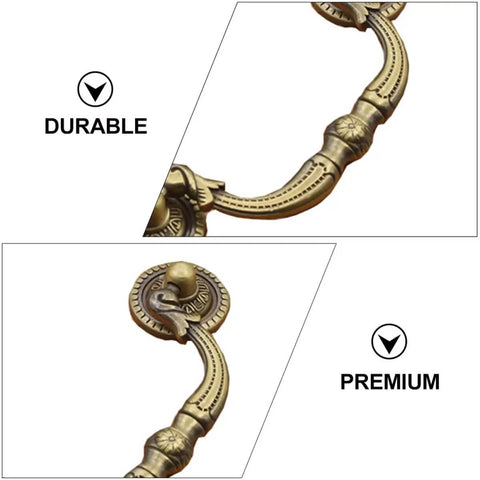 Two Pack Retro Drop Pendant Drawer Pulls Cabinet Handles Antique Style With Vintage Vibe Knobs And 9.6cm Hole Spacing Close-up