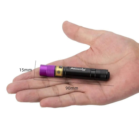 Ultra Portable 3W UV Flashlight 365nm Mini Black Light For Minerals Pet Urine Detection Scorpions Stains And Money Detection EDC Ready AAA Battery Included Pocket Sized Micro Light held in hand
