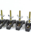 Six Pack CNC Arcuate Press Plate Clamps T Slot Hold Down Fixture Fastener for Milling Router Engraving Machine, showing four clamps.