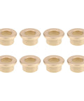 8 Pack Flanged Copper Sleeve Bushings 8 Mm Bore 12 Mm OD 8 Mm Long For Shop Rigs, showing eight flanged copper bushings.