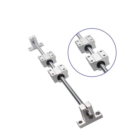 Get This High Precision Linear Guide Rail Kit Featuring Two 8mm Optical Axis Rods With Smooth Bearing Steel Construction For Zero Stick Slip Motion Perfect For Your Next 3D Printer Or CNC Machine Tool Build Upgrade Your Setup Today. 8mm steel linear rail kit with bearing blocks for 3D printer or CNC motion
