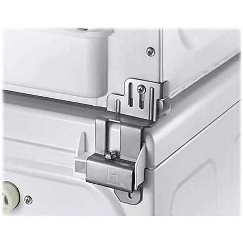 Upgraded Lifetime Appliance SK DH Stacking Kit for 24 Inch Washer Dryer with right bracket detail in metal