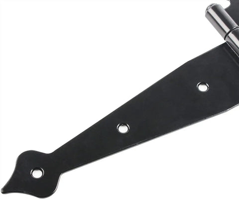 Premium Heavy Duty T Hinge For Barn Doors And Entry Gates Featuring Secure Left Or Right Turn Options Solid Steel Design close-up view.