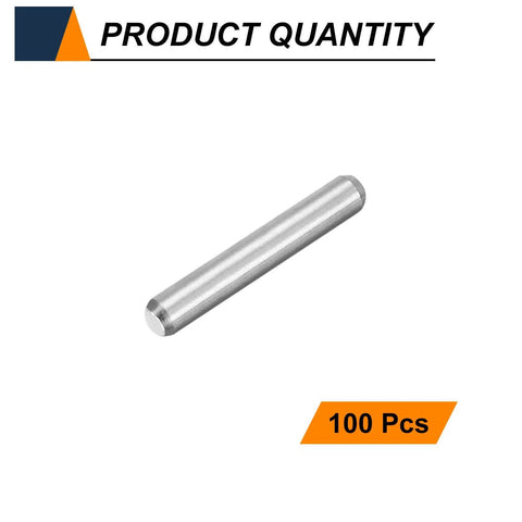 100 Pack Dowel Pins M1.5 By 10mm Stainless Steel 304 Heavy Duty Cylindrical Shelf Pegs for DIY Projects, Single Pin, Front View