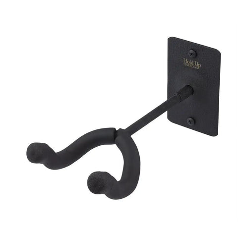Crossbow Wall Mount Holder For Flat Walls, Built Tough Steel With Black Powder Coat, horizontal view of padded cradle