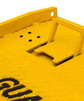 Close-up of Rugged Steel Dock Board 48X72 Inch 16000 Lb Workhorse Forklift Plate showing textured surface and handle.