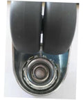 Heavy Duty Twin Wheel Swivel Casters With Locking Brake For Industrial Carts And Workbenches Bulletproof Steel build close-up view.