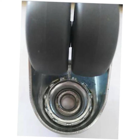 Heavy Duty Twin Wheel Swivel Casters With Locking Brake For Industrial Carts And Workbenches Bulletproof Steel build close-up view.
