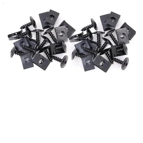 Self Tapping Screws For Auto Sheet Metal, U Type Clip Fasteners With Screws, 40 Pieces, Durable Steel Fasteners